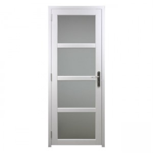 Bloc porte Tema enrobé Blanc 4 Vitrages 204x73 cm poussant Droit