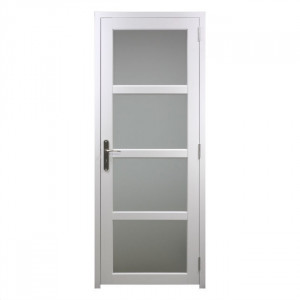 Bloc porte Tema enrobé Blanc 4 Vitrages 204x73 cm poussant Gauche