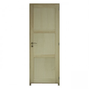 Bloc porte Bois exotique Tokyo 3 Panneaux 204x83 cm poussant Gauche