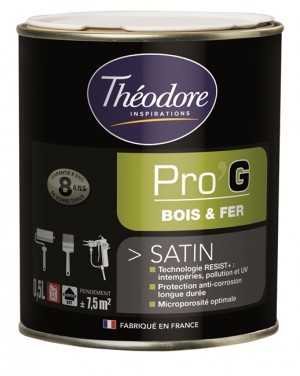 Peinture pour métaux et bois Théolaur Pro'g, couleurs au choix, 3 pots de 0,5l