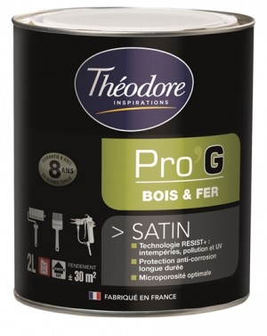 Peinture pour métaux et bois Théolaur Pro'g couleurs au choix, 2 pots de 2l