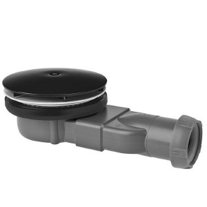 Bonde de Douche Ø40 mm Wirquin Extra-plate Noir Slim 30722859