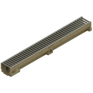 Caniveau Béton Polymère ACO Self 100 Grille Acier, 1 m