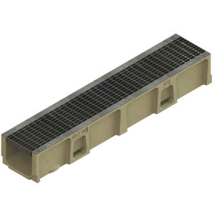 Caniveau Béton Polymère ACO Self 200 Grille Acier, 1 m