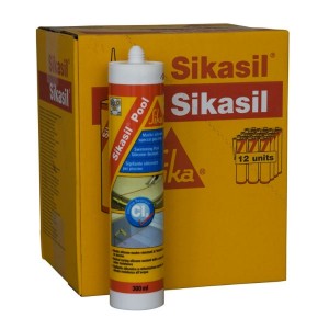 Mastic silicone piscine Sikasil-Pool Transparent 12 cartouches 300ml