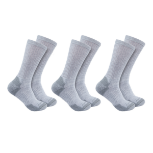 Chaussettes Hautes Carhartt Cotton Blend Crew Sock SC6203M Grey M x 3