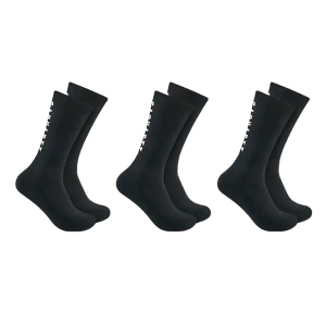 Chaussettes Hautes Carhartt Midweight Logo Crew SC9913M Black L x 3