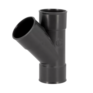Culotte PVC à Joint F-F 45° NF Nicoll Hometech® Anthracite, ⌀50 mm