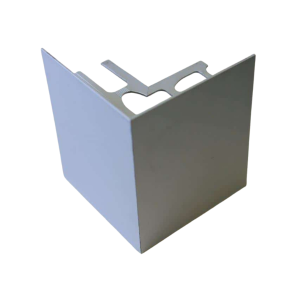 Embout d'angle Alu Externe pour profil Terrasse 102mmx2,5m, Chromé Mat