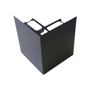 Embout d'angle Alu Externe pour profil Terrasse 102mmx2,5m, Noir Mat