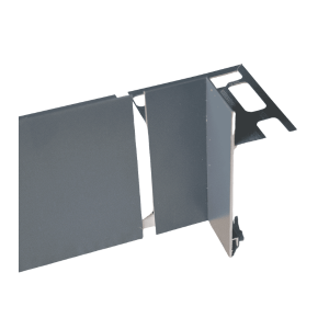 Embout d'angle Alu Interne pour profil Terrasse 102mmx2,5m, Gris Sablé