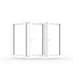 Fenêtre PVC 3 Vantaux 135 x 240 cm Blanc, Tirant Droit