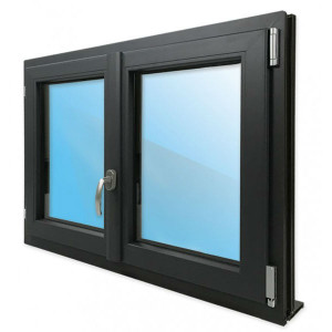 Fenêtre PVC Oscillo-Battant 2 Vantaux 145 x 140 cm Gris