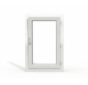 Fenêtre PVC Oscillo-Battant 1 Vantail 75 x 80 cm Blanc, Tirant Gauche