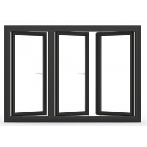 Fenêtre PVC Oscillo-Battant 3 Vantaux 135 x 80 cm Gris