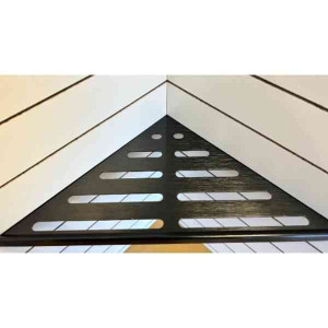 Etagère de douche aluminium angle 90° 170x340mm Noir Brossé