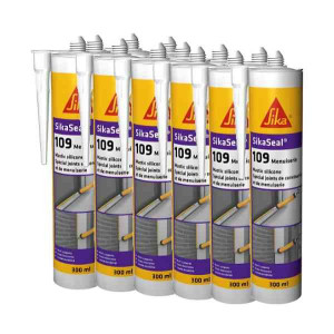 Mastic silicone SIKASEAL 109 Beige pour menuiserie, carton 12x300 ml