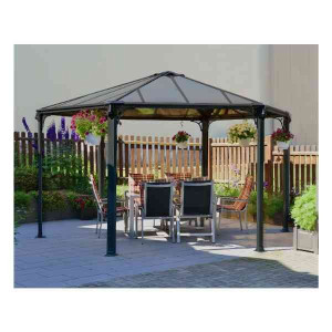 Tonnelle Hexagonale Aluminium Polycarbonate Canopia Monaco 4,5 x 3,9 m