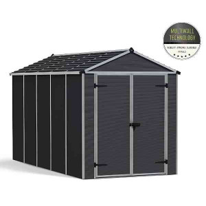 Abri de Jardin Polycarbonate Canopia Rubicon 7 m² Gris