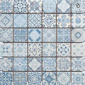 Mosaïque Tanger Travertin Décoré TR06, Plaque 30,5 x 30,5 x 1 cm