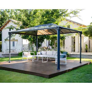 Tonnelle Aluminium Polycarbonate Canopia Martinique 4300 4,3 x 4m Gris