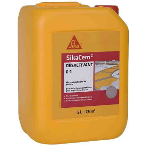 Désactivant de Surface Sikacem profondeur 0/1 mm, 5 litres