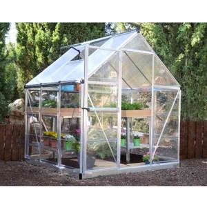 Serre de Jardin Polycarbonate Aluminium Canopia Hybrid 3,3 m² Argent