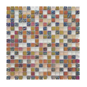 Mosaïque Verre et Pierre Nacre Beige AN17, Plaque 30,5 x 30,5 x 0,8 cm
