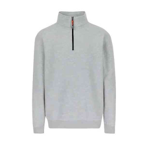 Pull à Col Zippé Herock Vigor Gris Chiné Clair