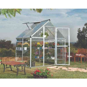 Serre de Jardin Polycarbonate Aluminium Canopia Hybrid 2,2 m² Argent