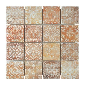 Mosaïque Castle Wood Nude Travertin Décoré 4080, Plaque 30,5 x 30,5 x 1 cm