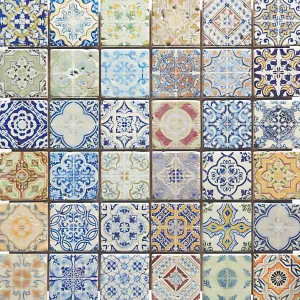 Mosaïque Agadir Travertin Décoré TR04, Plaque 30,5 x 30,5 x 1 cm