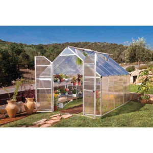 Serre de Jardin Polycarbonate Aluminium Canopia Essence 8,7 m² Argent
