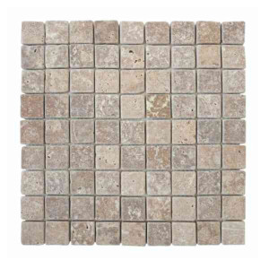 Mosaïque Moka Travertin Naturel 3083, Plaque 30,5 x 30,5 x 1 cm