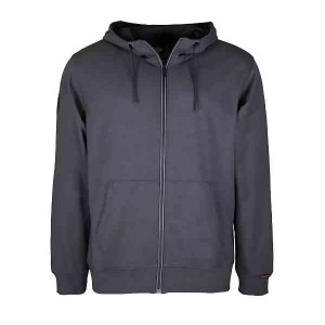 Sweat à Capuche Zippé Bosseur Jefferson Anthracite Noir