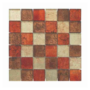 Mosaïque Ambre en Verre SU04, Plaque 30,5 x 30,5 x 0,8 cm