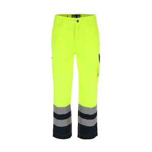 Pantalon de Travail Herock Olympus High Viz Jaune/Bleu Marine