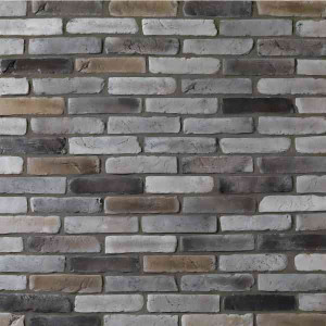Brique de parement ton gris nuancé, paquet de 0,5 m2