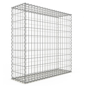 Gabion 100x100x30cm fil 4mm maille 5x10 et 10x10cm 5 faces sans 1 côté