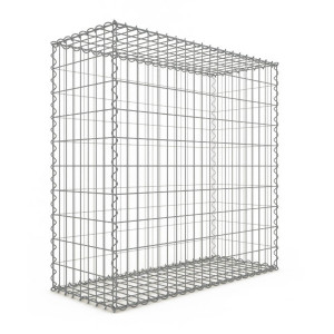 Gabion 100x100x40cm fil 4mm maille 5x10 et 10x10cm 5 faces sans 1 côté