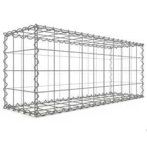 Gabion 100x40x30 cm fil 4 mm maille 10x10 cm 5 faces sans 1 côté