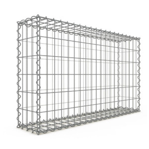 Gabion 100x60x20 cm fil 4mm maille 5x10 cm 5 faces sans 1 côté