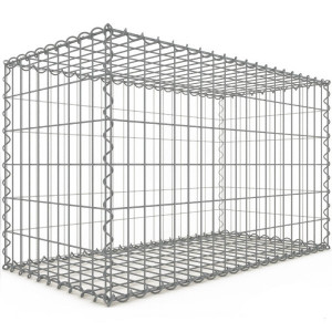 Gabion 100x60x50 cm fil 4mm maille 5x10 cm 5 faces sans 1 côté