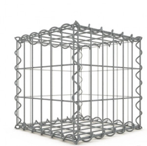 Gabion 30x30x30 cm fil 4mm maille 5x10 et 10x10 cm 5 faces sans 1 côté