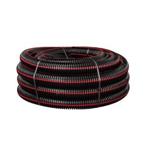 Gaine TPC noire bande rouge Ø 50 mm en couronne de 50 ml, la couronne