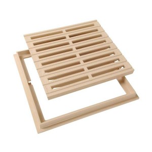 Grille de sol PVC 30 x 30 cm sable Nicoll GRC30S avec cadre