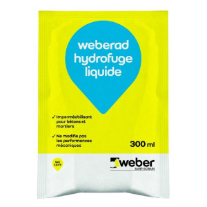 Hydrofuge Liquide Mortiers et Béton Weberad 300ml