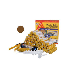 Kit Mastic colle Sika Ecoflex Pro 11 FC, 35 recharges Marron