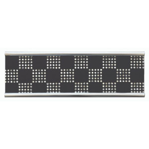 Frise Carrelage Diamant Noire Verre Alu LI01, Listel 4,8 x 60 x 0,8 cm