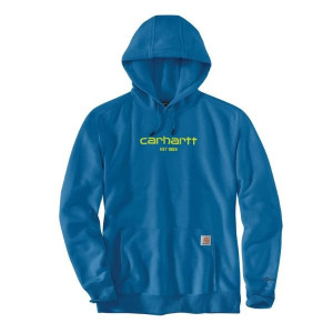 Sweat-à-Capuche-Carhartt-Force-Lightweight-Logo-Graphic-Marine-Blue-1